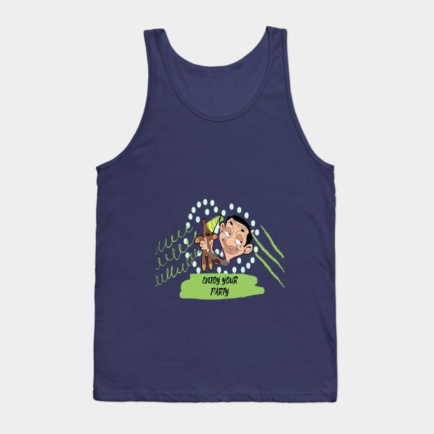 Party with Mr. Bean Tank Top by NikwinTrends